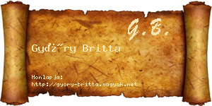 Győry Britta névjegykártya